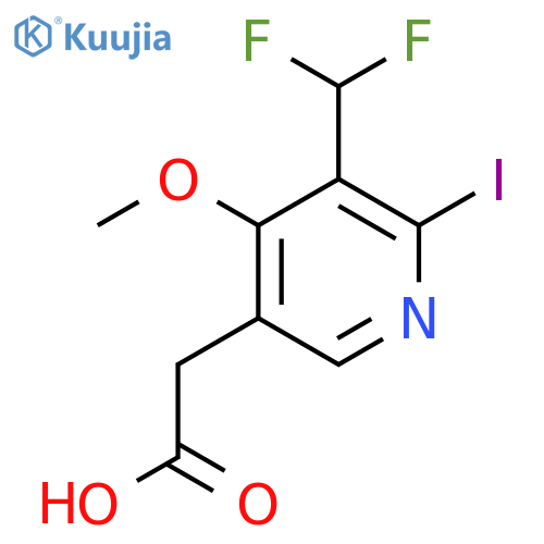 3-(Difluoromethyl)-2-iodo-4-methoxypyridine-5-acetic acid structure