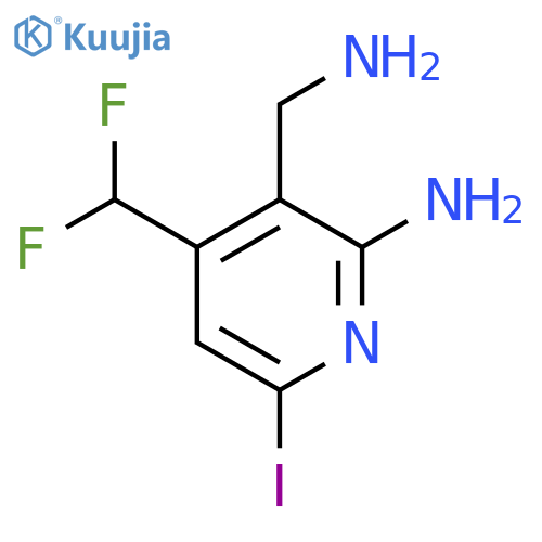 2-Amino-3-(aminomethyl)-4-(difluoromethyl)-6-iodopyridine structure