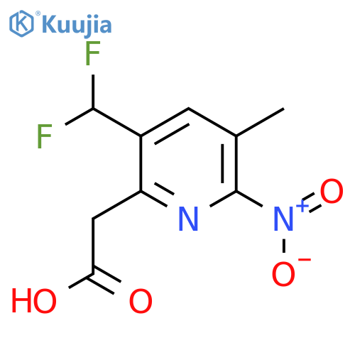 3-(Difluoromethyl)-5-methyl-6-nitropyridine-2-acetic acid structure