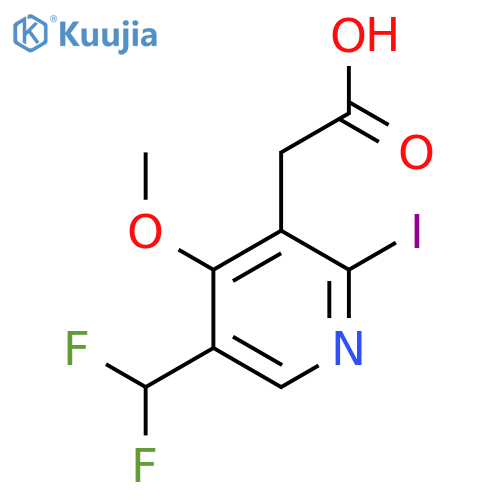 5-(Difluoromethyl)-2-iodo-4-methoxypyridine-3-acetic acid structure