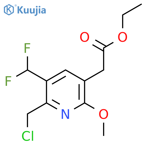 Ethyl 2-(chloromethyl)-3-(difluoromethyl)-6-methoxypyridine-5-acetate structure