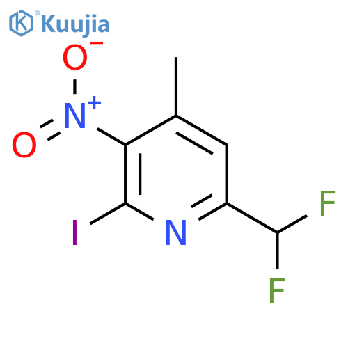 6-(Difluoromethyl)-2-iodo-4-methyl-3-nitropyridine structure
