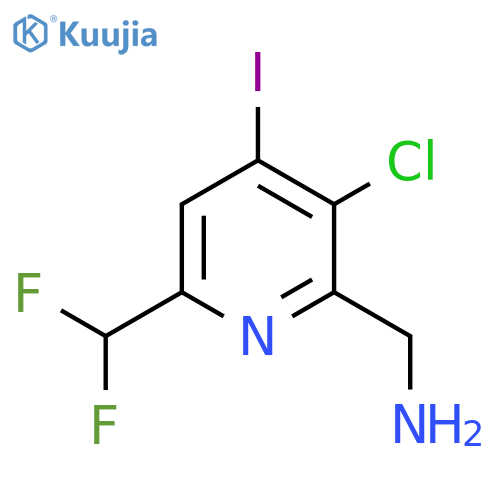 2-(Aminomethyl)-3-chloro-6-(difluoromethyl)-4-iodopyridine structure