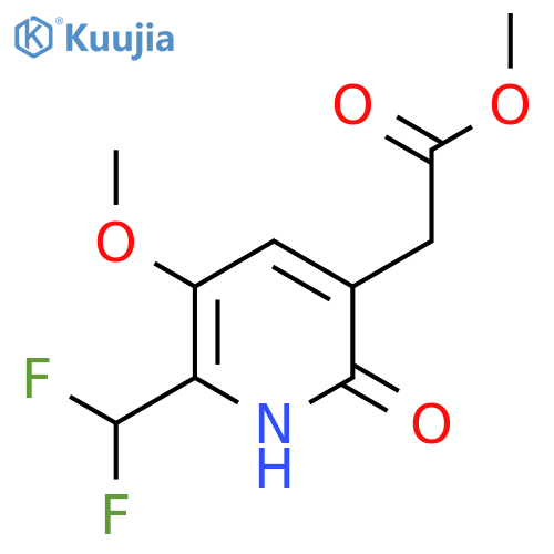 Methyl 2-(difluoromethyl)-6-hydroxy-3-methoxypyridine-5-acetate structure