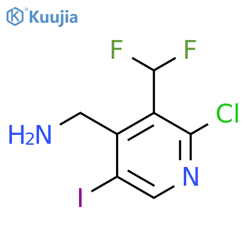 4-(Aminomethyl)-2-chloro-3-(difluoromethyl)-5-iodopyridine structure