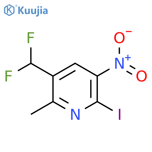 3-(Difluoromethyl)-6-iodo-2-methyl-5-nitropyridine structure