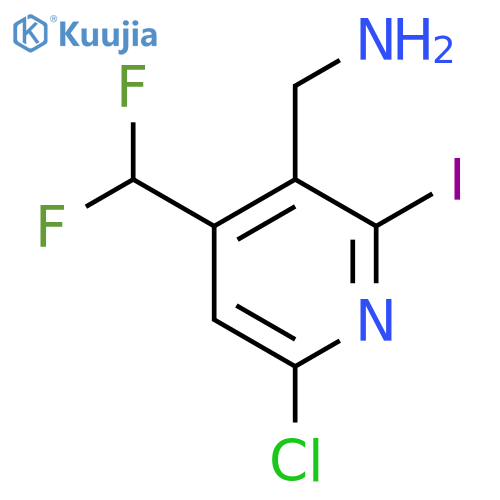3-(Aminomethyl)-6-chloro-4-(difluoromethyl)-2-iodopyridine structure