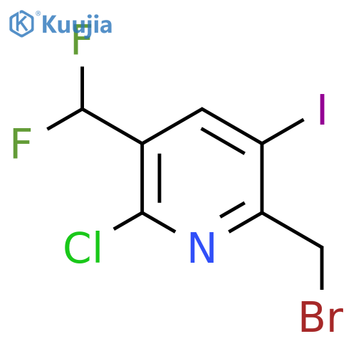 2-(Bromomethyl)-6-chloro-5-(difluoromethyl)-3-iodopyridine structure