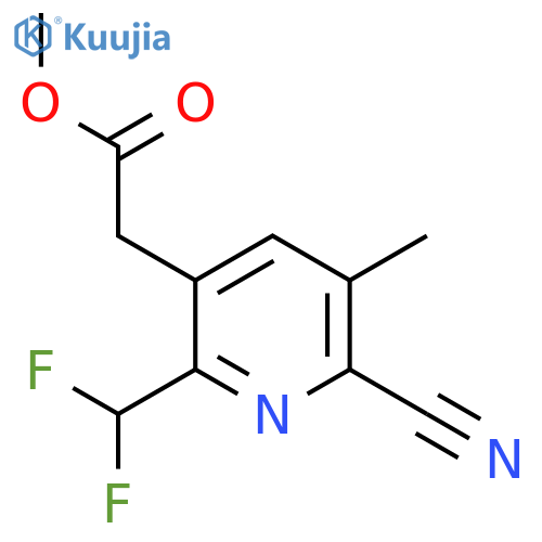 Methyl 2-cyano-6-(difluoromethyl)-3-methylpyridine-5-acetate structure