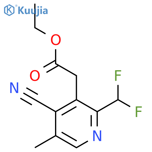 Ethyl 4-cyano-2-(difluoromethyl)-5-methylpyridine-3-acetate structure