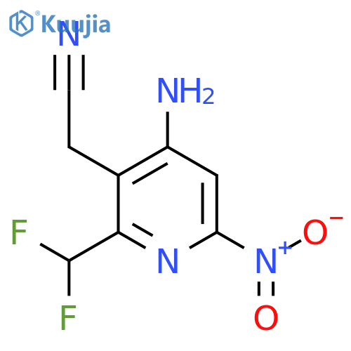 4-Amino-2-(difluoromethyl)-6-nitropyridine-3-acetonitrile structure