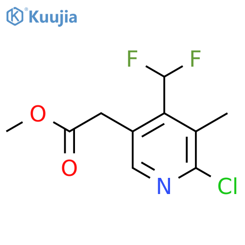 Methyl 2-chloro-4-(difluoromethyl)-3-methylpyridine-5-acetate structure