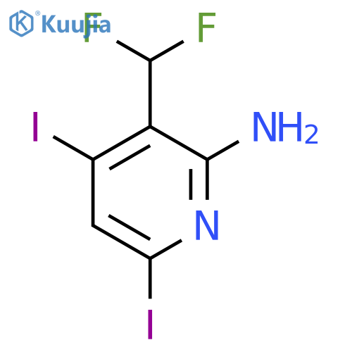 2-Amino-3-(difluoromethyl)-4,6-diiodopyridine structure