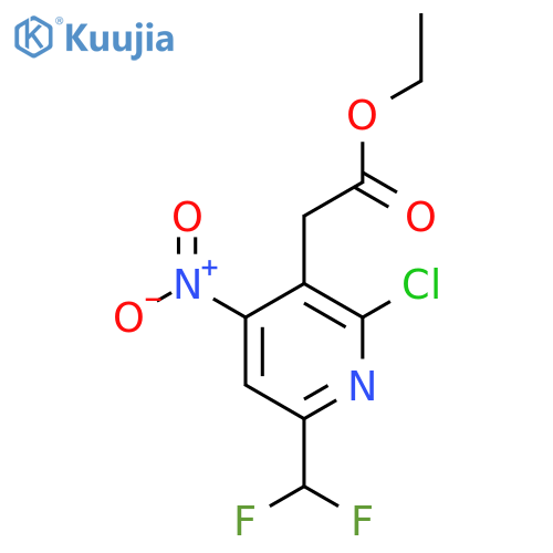 Ethyl 2-chloro-6-(difluoromethyl)-4-nitropyridine-3-acetate structure