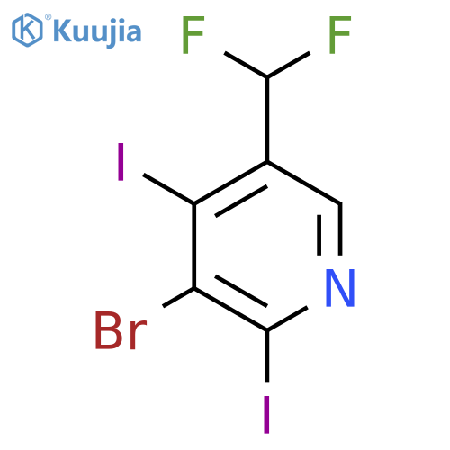 3-Bromo-5-(difluoromethyl)-2,4-diiodopyridine structure
