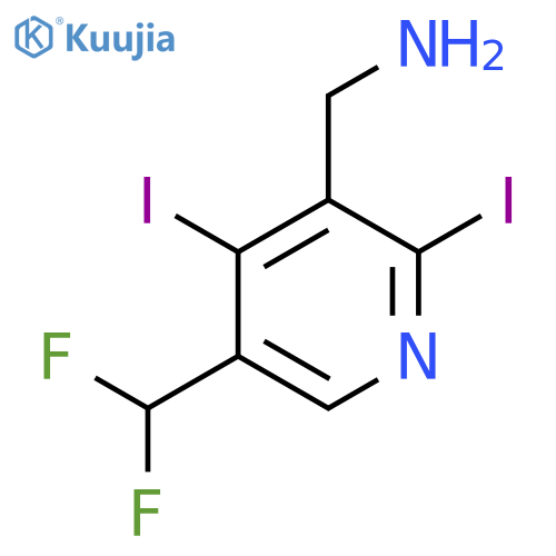 3-(Aminomethyl)-5-(difluoromethyl)-2,4-diiodopyridine structure