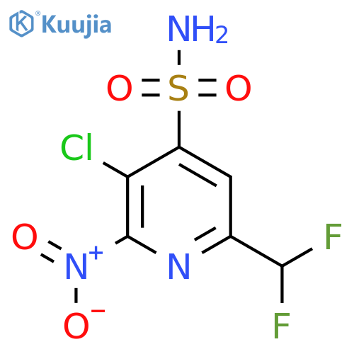 3-Chloro-6-(difluoromethyl)-2-nitropyridine-4-sulfonamide structure