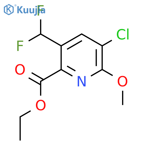 Ethyl 3-chloro-5-(difluoromethyl)-2-methoxypyridine-6-carboxylate structure