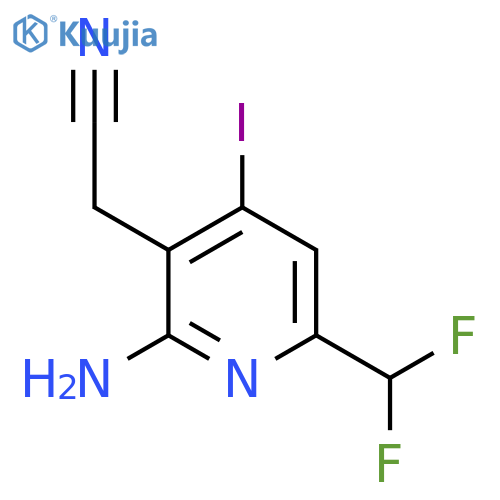 2-Amino-6-(difluoromethyl)-4-iodopyridine-3-acetonitrile structure