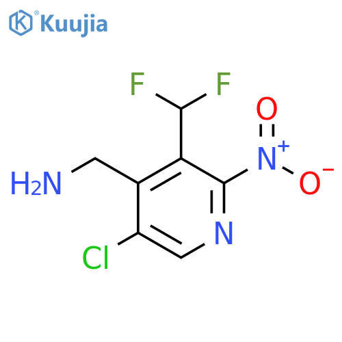 4-(Aminomethyl)-5-chloro-3-(difluoromethyl)-2-nitropyridine structure