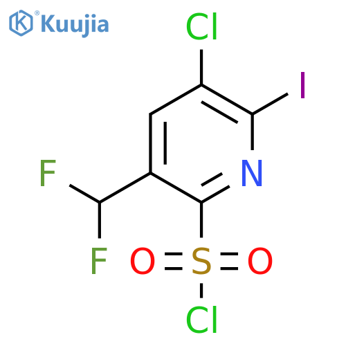 3-Chloro-5-(difluoromethyl)-2-iodopyridine-6-sulfonyl chloride structure