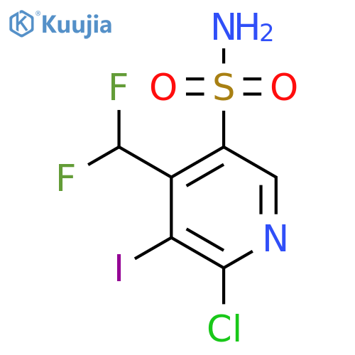 2-Chloro-4-(difluoromethyl)-3-iodopyridine-5-sulfonamide structure