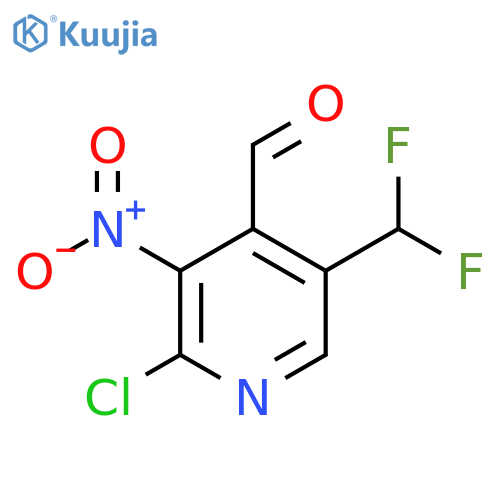 2-Chloro-5-(difluoromethyl)-3-nitropyridine-4-carboxaldehyde structure