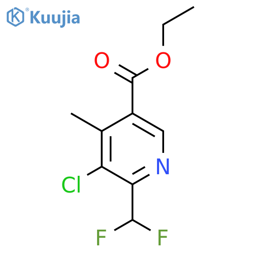 Ethyl 3-chloro-2-(difluoromethyl)-4-methylpyridine-5-carboxylate structure