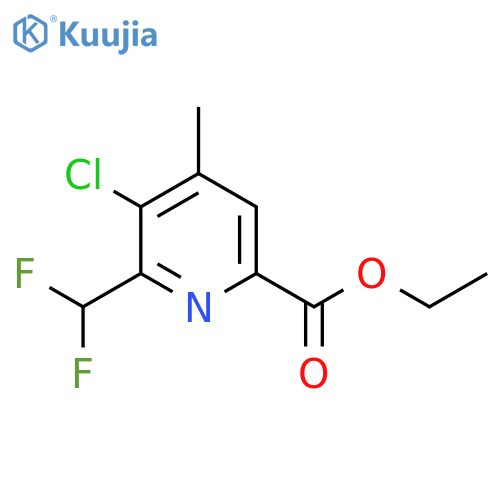 Ethyl 3-chloro-2-(difluoromethyl)-4-methylpyridine-6-carboxylate structure