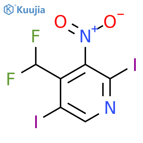 4-(Difluoromethyl)-2,5-diiodo-3-nitropyridine structure