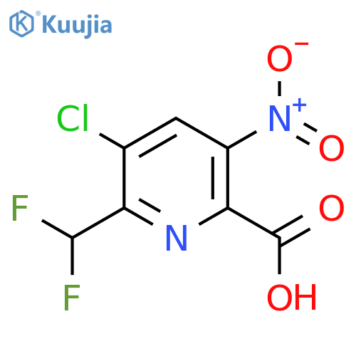 3-Chloro-2-(difluoromethyl)-5-nitropyridine-6-carboxylic acid structure