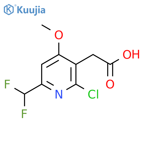 2-Chloro-6-(difluoromethyl)-4-methoxypyridine-3-acetic acid structure