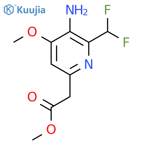 Methyl 3-amino-2-(difluoromethyl)-4-methoxypyridine-6-acetate structure