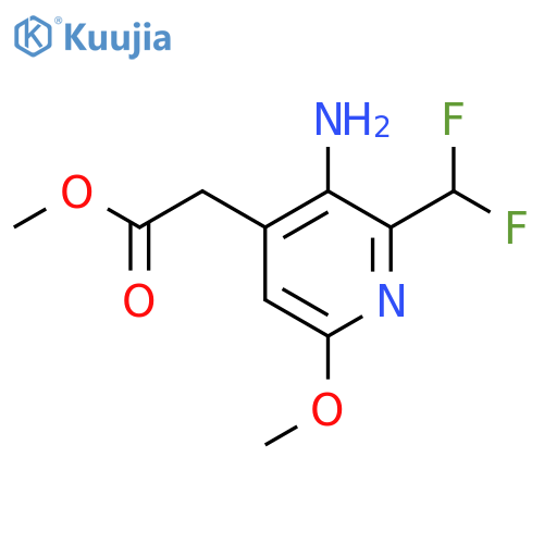 Methyl 3-amino-2-(difluoromethyl)-6-methoxypyridine-4-acetate structure