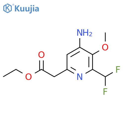 Ethyl 4-amino-2-(difluoromethyl)-3-methoxypyridine-6-acetate structure