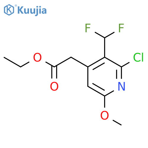 Ethyl 2-chloro-3-(difluoromethyl)-6-methoxypyridine-4-acetate structure