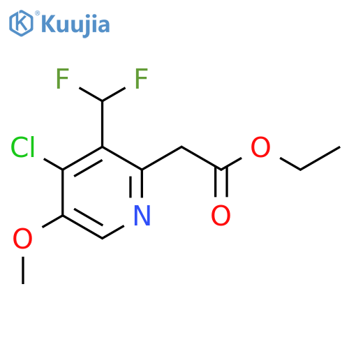 Ethyl 4-chloro-3-(difluoromethyl)-5-methoxypyridine-2-acetate structure