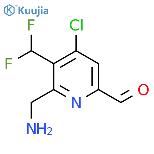 2-(Aminomethyl)-4-chloro-3-(difluoromethyl)pyridine-6-carboxaldehyde structure