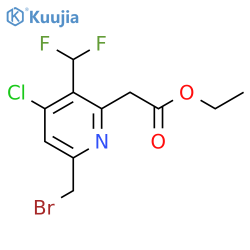 Ethyl 6-(bromomethyl)-4-chloro-3-(difluoromethyl)pyridine-2-acetate structure