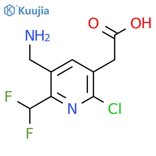 3-(Aminomethyl)-6-chloro-2-(difluoromethyl)pyridine-5-acetic acid structure