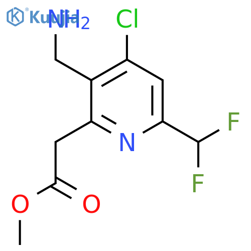 Methyl 3-(aminomethyl)-4-chloro-6-(difluoromethyl)pyridine-2-acetate structure
