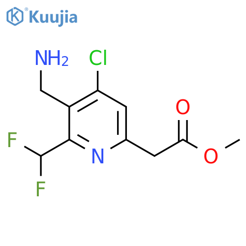 Methyl 3-(aminomethyl)-4-chloro-2-(difluoromethyl)pyridine-6-acetate structure