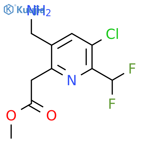 Methyl 3-(aminomethyl)-5-chloro-6-(difluoromethyl)pyridine-2-acetate structure