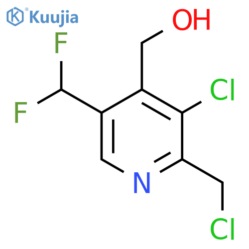 3-Chloro-2-(chloromethyl)-5-(difluoromethyl)pyridine-4-methanol structure
