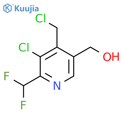 3-Chloro-4-(chloromethyl)-2-(difluoromethyl)pyridine-5-methanol structure
