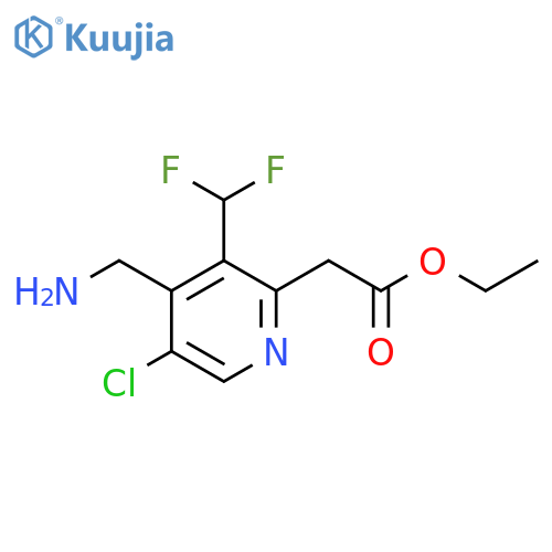 Ethyl 4-(aminomethyl)-5-chloro-3-(difluoromethyl)pyridine-2-acetate structure