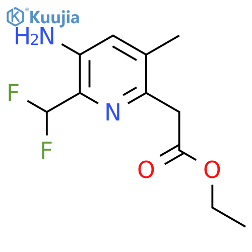 Ethyl 3-amino-2-(difluoromethyl)-5-methylpyridine-6-acetate structure