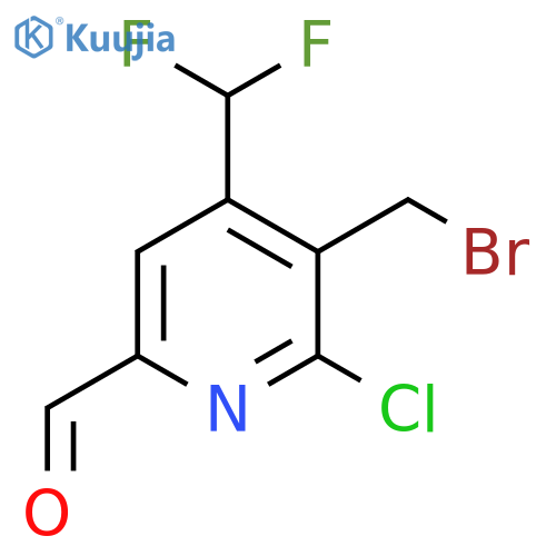 3-(Bromomethyl)-2-chloro-4-(difluoromethyl)pyridine-6-carboxaldehyde structure