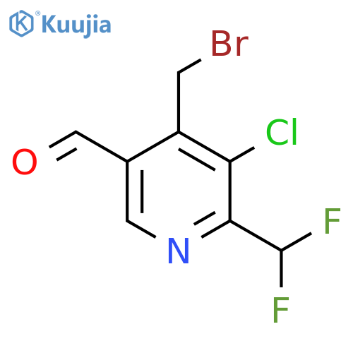 4-(Bromomethyl)-3-chloro-2-(difluoromethyl)pyridine-5-carboxaldehyde structure