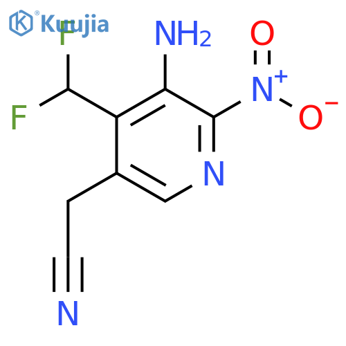 3-Amino-4-(difluoromethyl)-2-nitropyridine-5-acetonitrile structure